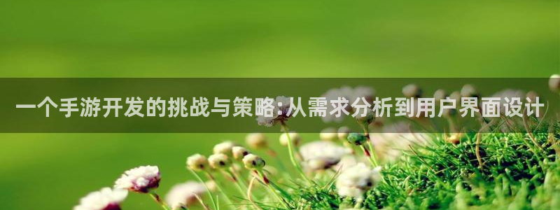 恩佐娱乐平台正规吗安全吗：一个手游开发的挑战与策略:从需求分